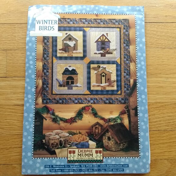 Vintage Birdhouse Quilting Sewing Pattern Wallhanging "Winter Birds" Debbie Mumm - Picture 1 of 8